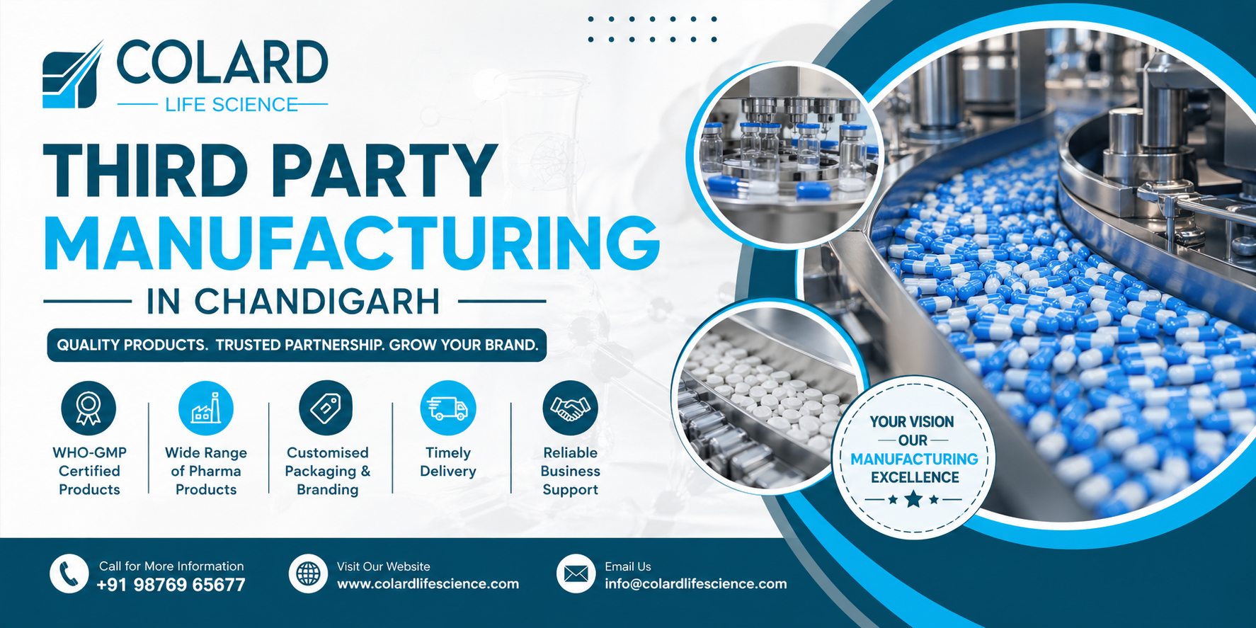 Third Party Manufacturing in Chandigarh by Colard Life Science with high quality pharma products and contract manufacturing services
